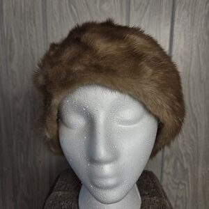 Vintage Christian Doir Mink Cap. Label Mob Boss Wife